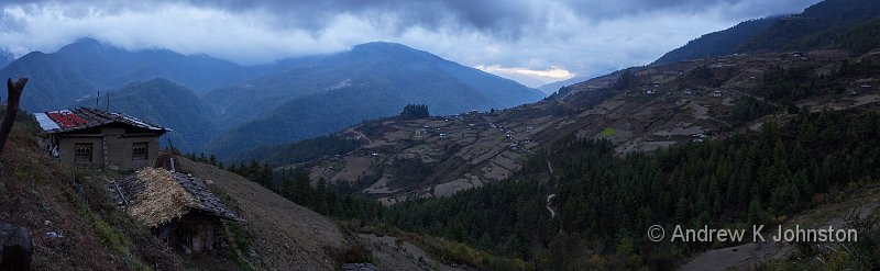 151114_GX8_1020665-1020667 Panorama Medium.jpg - Last light over the Haa Valley, Bhutan